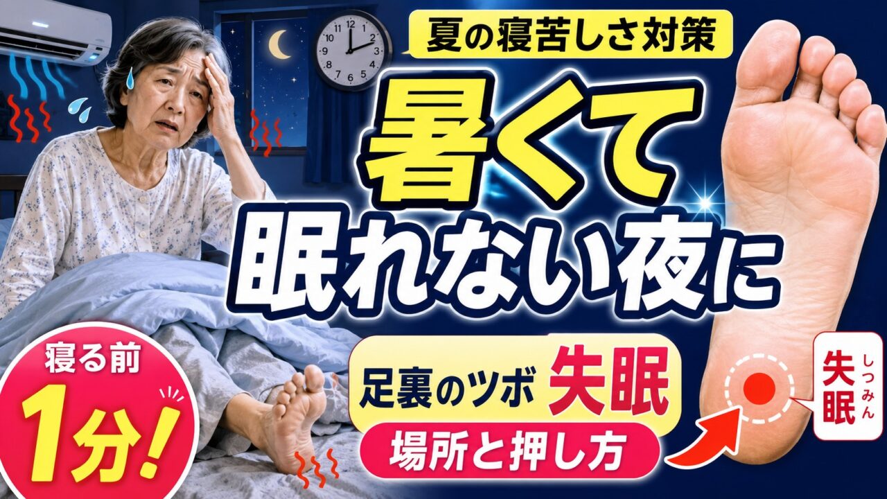 夏の寝苦しい夜に！寝る前1分でできる足裏のツボ「失眠」