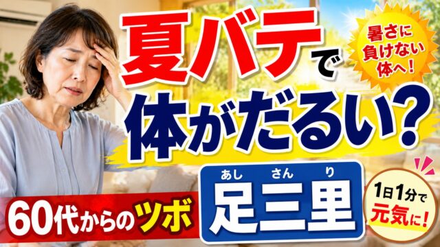 【夏バテ対策】体がだるい・食欲がない60代へ！1日1分「足三里」のツボ押し