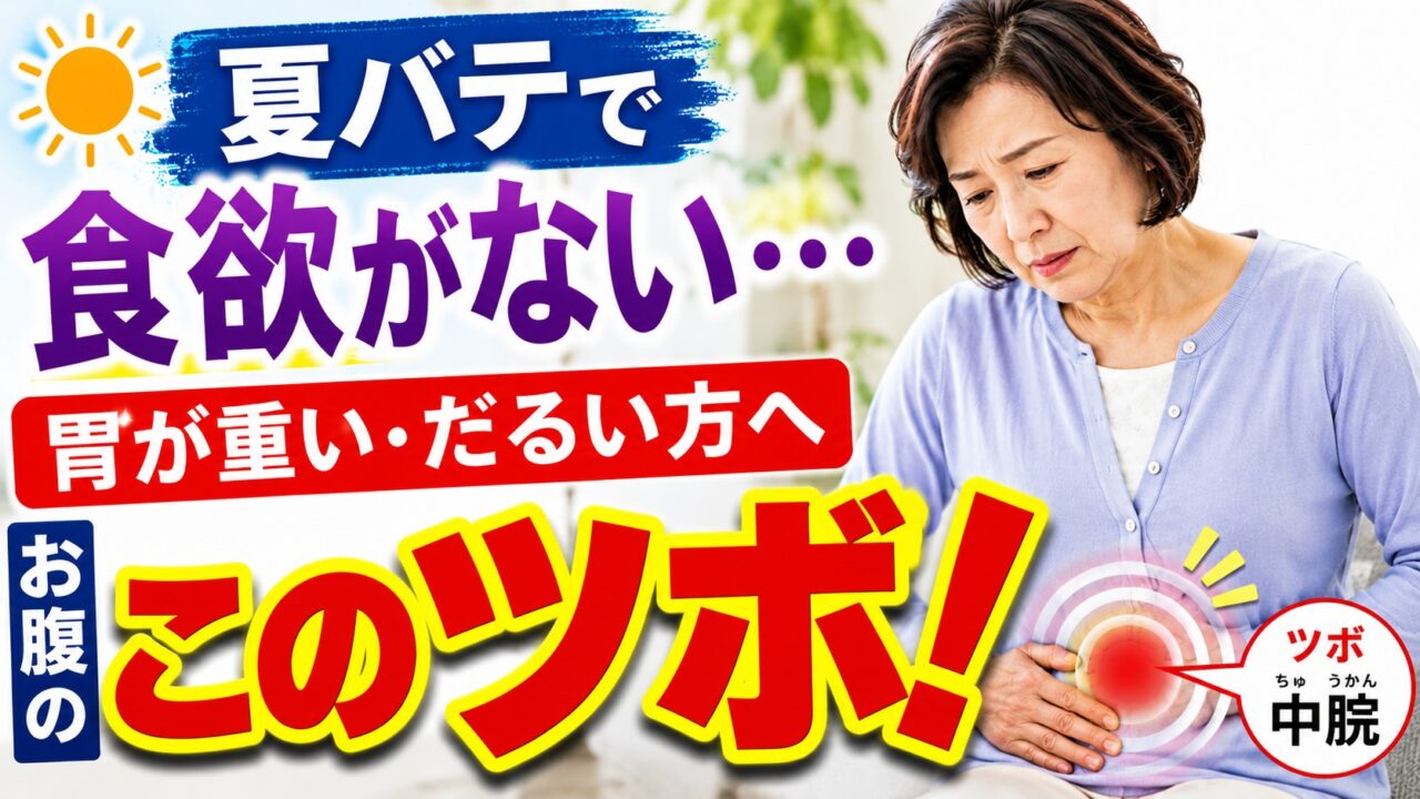 「夏だから食欲がない」で済ませないで！60代からの夏バテ対策｜中脘のツボ
