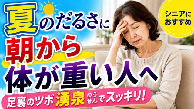 【夏バテ対策】朝から体が重いシニアへ｜足裏のツボ「湧泉」を一緒に押しましょう