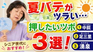 【夏バテに良いツボ3選】食欲低下・だるさ・疲れが気になる方へ｜中脘・足三里・湧泉を簡単セルフケア